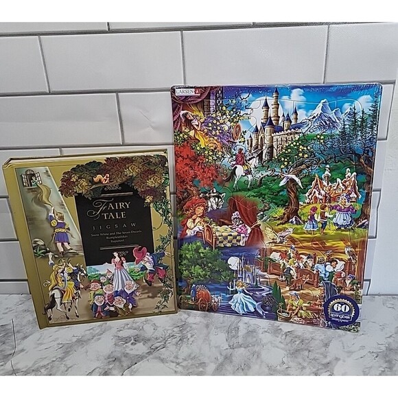 Jigsaw Puzzle Books 6 Fairy Tales Puzzles & Big Fairy Tales Puzzle Home School - Picture 1 of 5